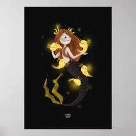 LIGHTNING AXOLOTL door Alexandra Dikaia Poster