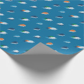 Lightning Bold Print op blauw Cadeaupapier (Hoek)