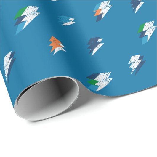 Lightning Bold Print op blauw Cadeaupapier (Rol Hoek)