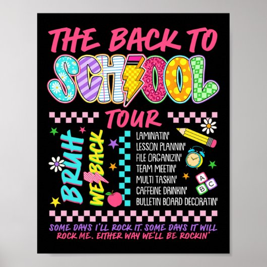 Lightning Bolt Abcd Back To School Tour Bruh We Ba Poster (Voorkant)