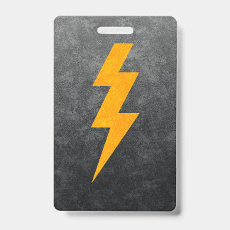 Lightning Bolt in Concrete Badge