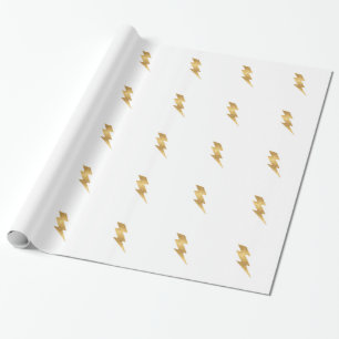 Lightning Bolt in Metallic Gold Cadeaupapier