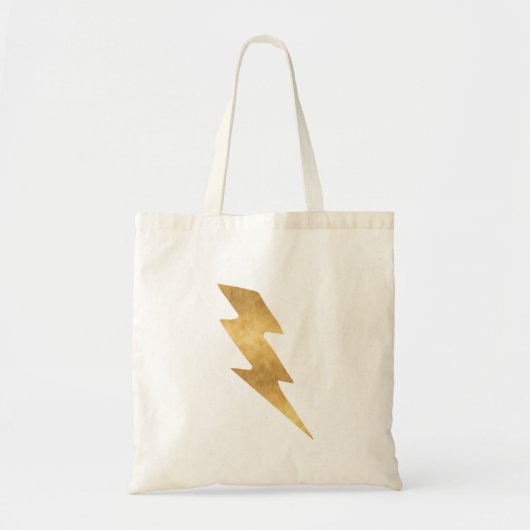 Lightning Bolt in Metallic Gold Tote Bag (Voorkant)