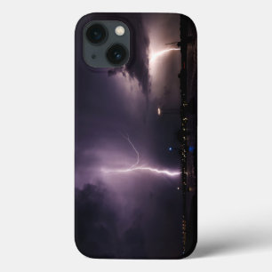 Lightning Bolt over Harbour City iPhone 13 Hoesje