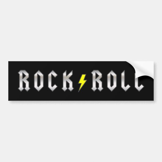 Lightning Bolt Rock en Roll Bumpersticker (Voorkant)