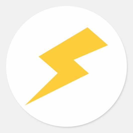 Lightning Bolt Ronde Sticker (Voorkant)