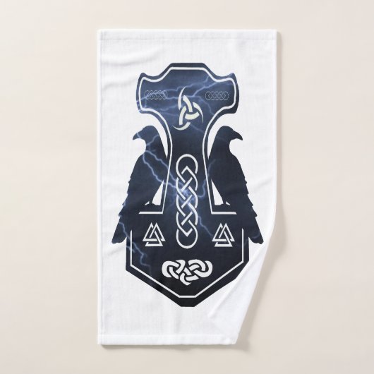 Lightning Bolt Thor's Hammer Bad Handdoek (Handdoek)