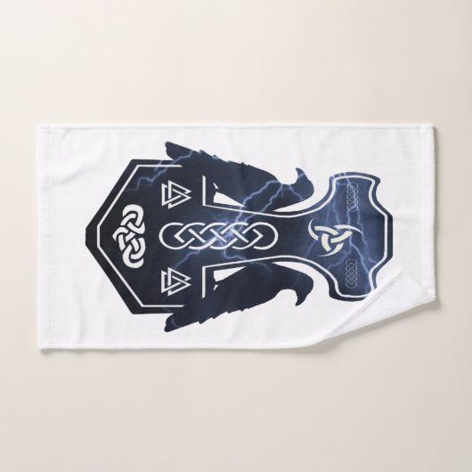 Lightning Bolt Thor's Hammer Bad Handdoek (Handdoek)