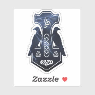 Lightning bolt Thor's Hammer Sticker