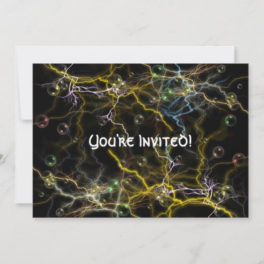 Lightning Bubble Invitation Kaart (Voorkant)