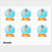 Lightning bug lantaarn sneeuw wereldbol ronde sticker (Vel)