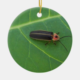 Lightning Bug op Leaf Keramisch Ornament