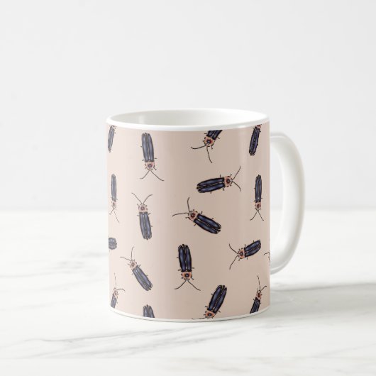 Lightning Bugs - Beige Coffee Mok (Voorkant rechts)