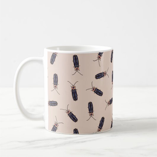 Lightning Bugs - Beige Coffee Mok (Links)
