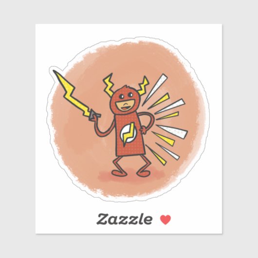 Lightning Man Comic Book Style Sticker (Vel)