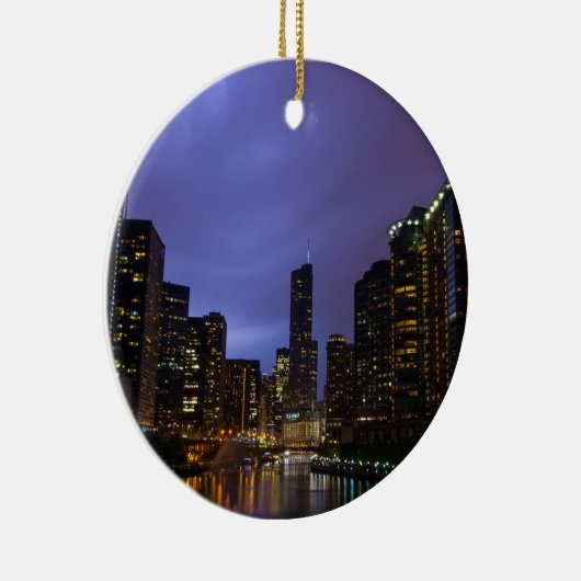 Lightning Over Chicago Keramisch Ornament (Rechts)