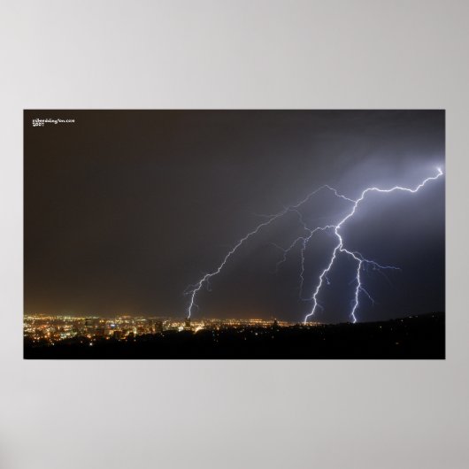Lightning over Salt Lake City Poster (Voorkant)