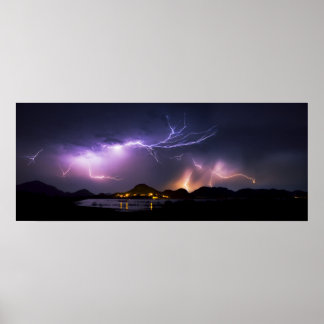 Lightning Panorama Poster