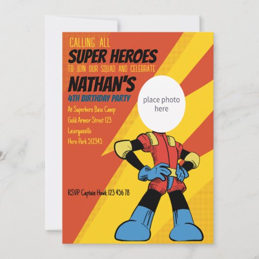 Lightning Superheld Birthday Uitnodiging (Voorkant)
