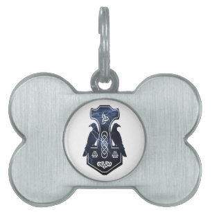 Lightning Thor's Hammer Dog Label Huisdieren Naamplaatje