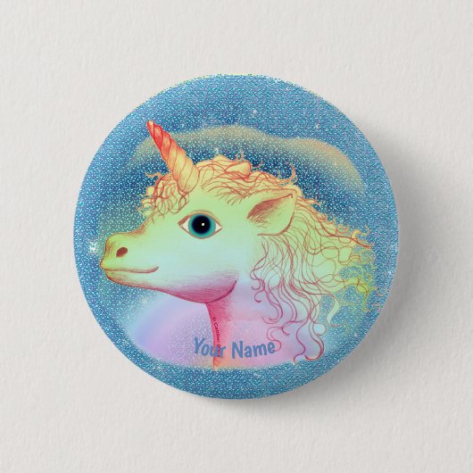 Lightning Unicorn pin Ronde Button 5,7 Cm (Voorkant)