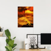 Lightning Unicorn Poster (Thuiskantoor)