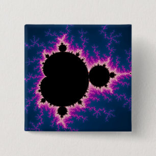 Lightningbrot - Fractal Vierkante Button 5,1 Cm