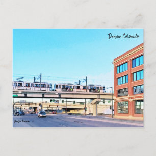 LightRail, I-25, Broadway Station, Denver, CO Briefkaart