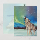 Lights de danse hurlant carte postale loup (Devant / Derrière)