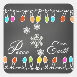 Lights Peace on Earth Kerstvakantie Stickers