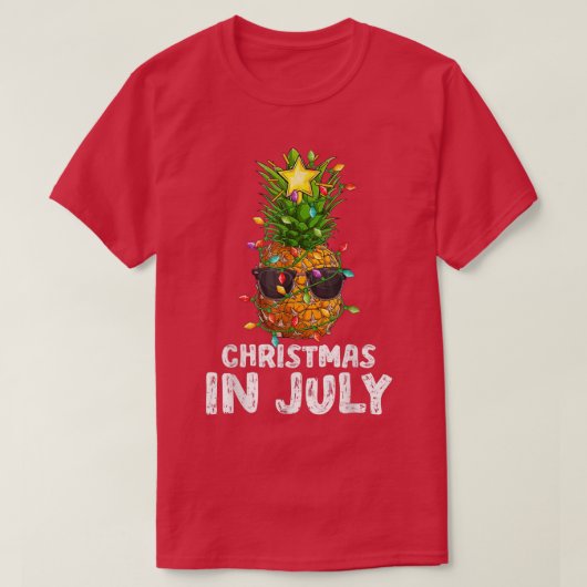 Lights Pineapple Xmas Tree Funny Pineapple Christm T-shirt (Design voorkant)
