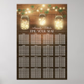 Lights + Rustic Mason Jar Mariage Tableau de siège (Devant)