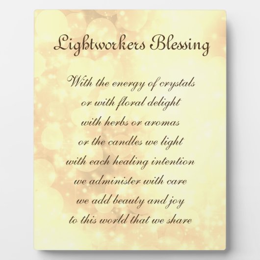 Lightworkers Blessing Fotoplaat (Voorkant)