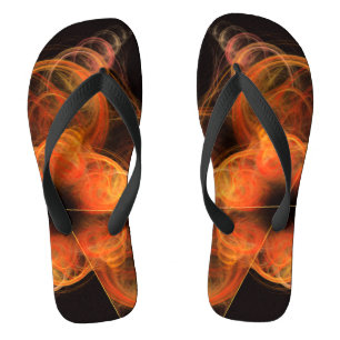 Lightworks Abstracte Kunst FRACTAL van vurige ener Teenslippers