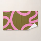 Ligne Abstraite Rose Et Vert Olive (Serviette à main)