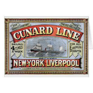Ligne affiche de Cunard de New York Liverpool