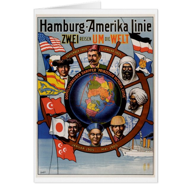 Ligne affiche de Hambourg Amerika (Devant)