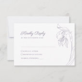 Ligne Arc de fleur Lavender RSVP Reply Card (Devant)