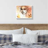 Ligne Art du visage de la femme 2 toile étirée Imp (Insitu(Chambre))