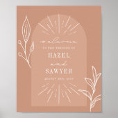 Ligne Art Script Terracotta Mariage Welcome Poster (Devant)