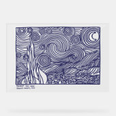 Ligne Art Starry Night Stretted Canvas Imprimer (Recto)