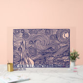 Ligne Art Starry Night Stretted Canvas Imprimer (Mariage)