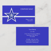 Ligne blanche bleu d'étoile bleu-foncé de carte de (Devant / Derrière)