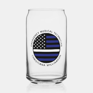 Ligne blanche mince personnalisée USA Drapeau EMS