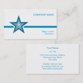 Ligne bleue bleu étoile carte de visite blanc (Devant / Derrière)
