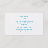 Ligne bleue bleu étoile carte de visite blanc (Dos)