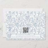 Ligne Bleue Botanique Baby shower tiré Invitation (Dos)