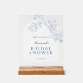 Ligne bleue Fête des mariées florale attiré Bienve (Recto)