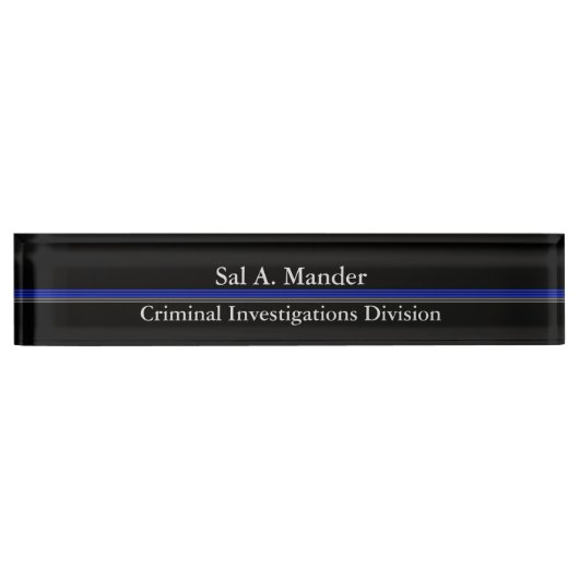 Ligne Bleue fine - Plaque de nom de conception de  (Devant)