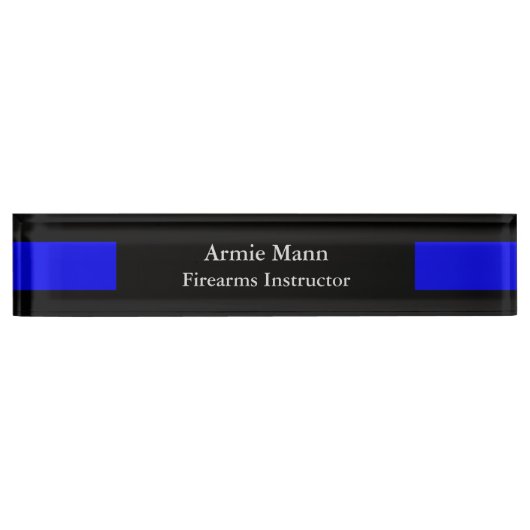 Ligne Bleue fine - Plaque de nom de conception net (Devant)